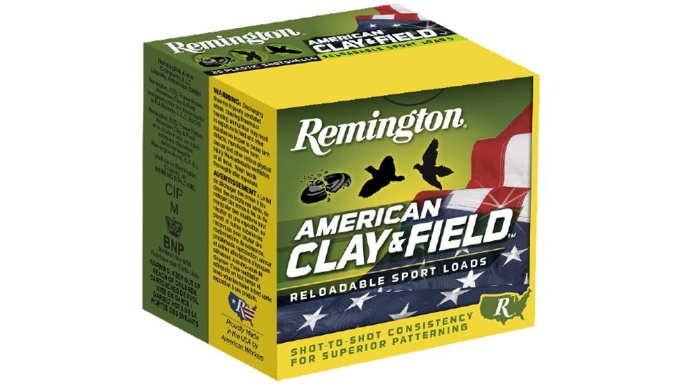 Remington Ammunition 20346 American Clay & Field Sport 12 Gauge 2.75" 1 1/8 oz 8 Shot Shotgun Ammo - 25 Rounds