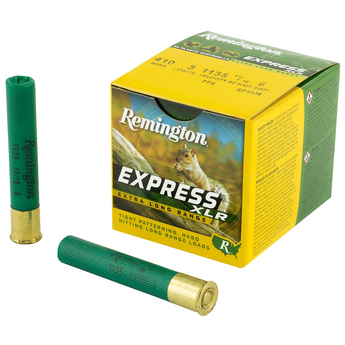 Remington Ammunition 20775 Express XLR 410 Gauge 3" 11/16 oz 6 Shot Shotgun Ammo - 25 Rounds