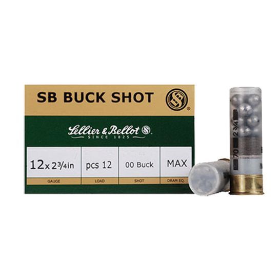 Sellier & Bellot SB12BSI Hunting 12 Gauge 2.75" 12 Pellets 1214 fps 1 Buck Shot Shotgun Ammo - 10 Rounds