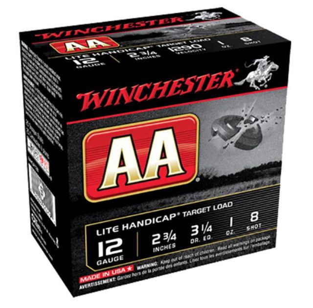 Winchester Ammo AAHLA128 AA Lite Handicap 12 Gauge 2.75" 1 oz 8 Shot Shotgun Ammo - 25 Rounds