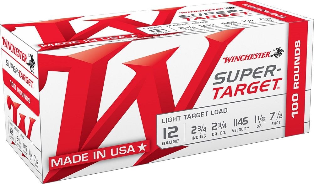 Winchester Ammo TRGT127VP Super-Target Light Target 12 Gauge 2.75" 1 1/8 oz 1145 fps 7.5 Shot Shotgun Ammo - 100 Rounds