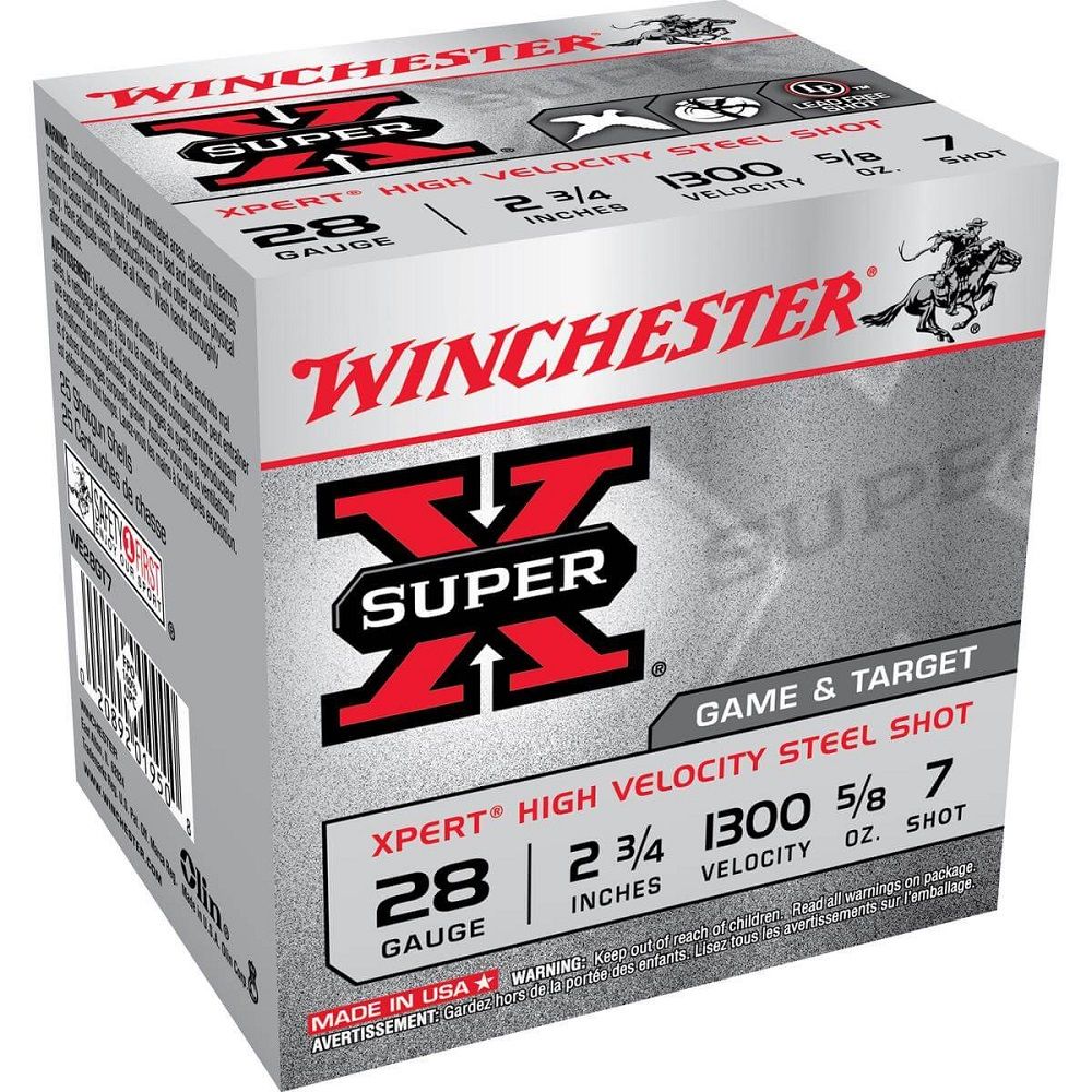 WINCHESTER XPRT STEEL 28G 2-3/4"#7 SHT 5/8OZ Shotgun Ammo - 25 Rounds