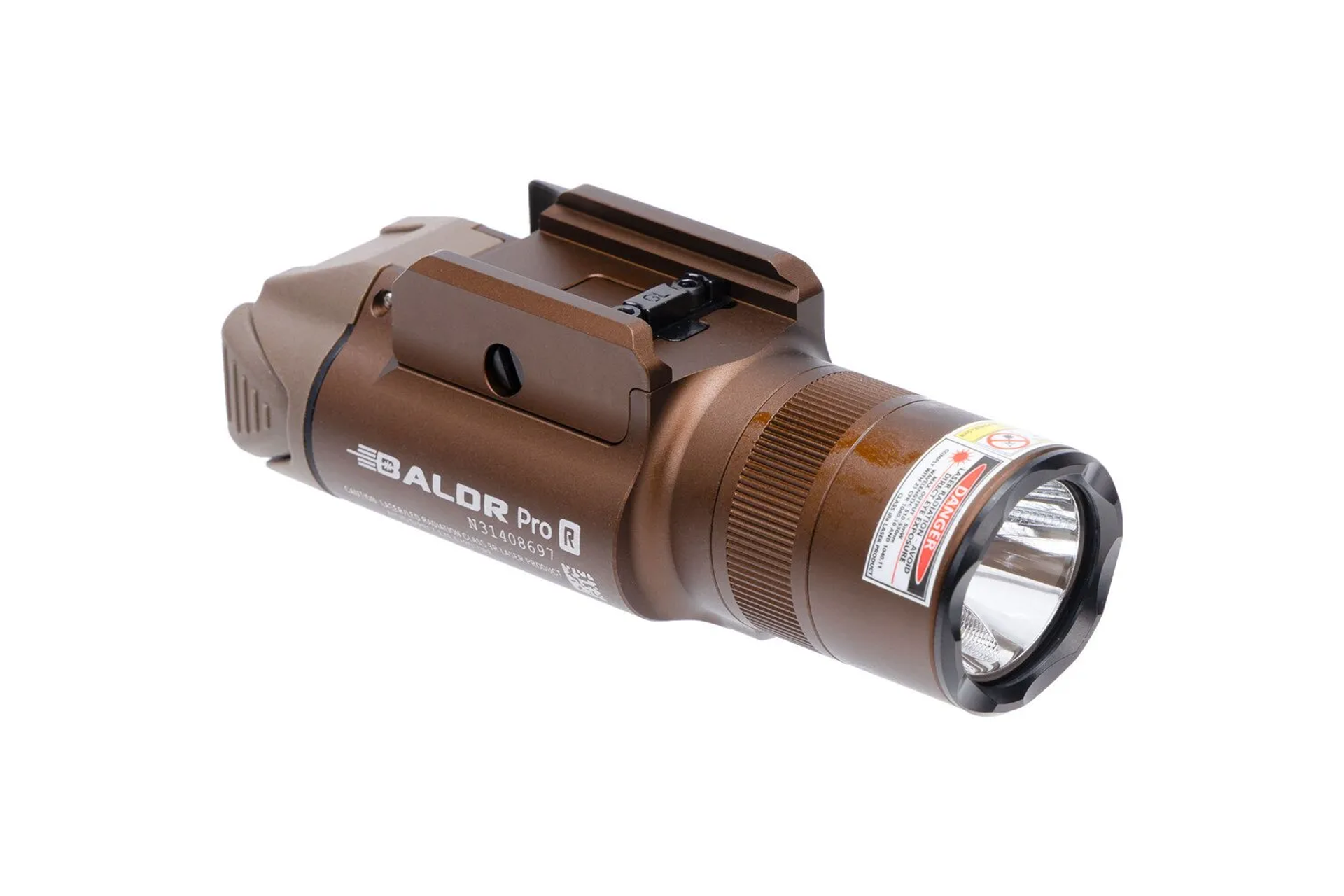 Olight Baldr Pro R 1350 Lumen Rechargeable Weapon Light and Green Laser Sight - Tan