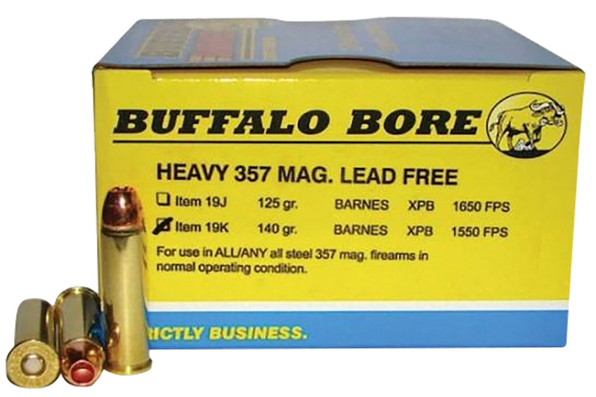 Buffalo Bore Buffalo Bore Ammunition 19K20 Buffalo-Barnes Strictly Business 357Mag 140gr Barnes VOR-TX XPB Lead Free 20 Per Box
