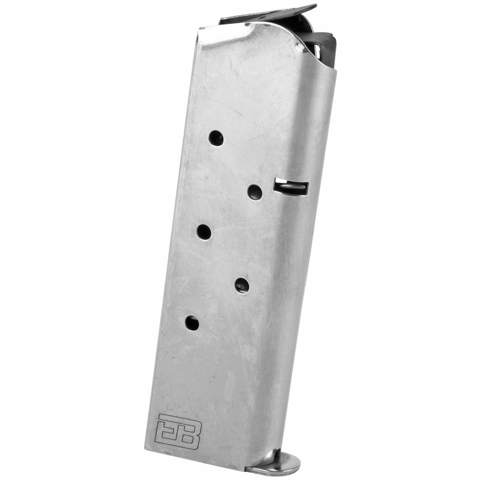 Ed Brown Ed Brown Magazine 45ACP 7 Rounds Fits 1911 Includes 1 Thick and 1 Thin Base Pad Stainless - Silver