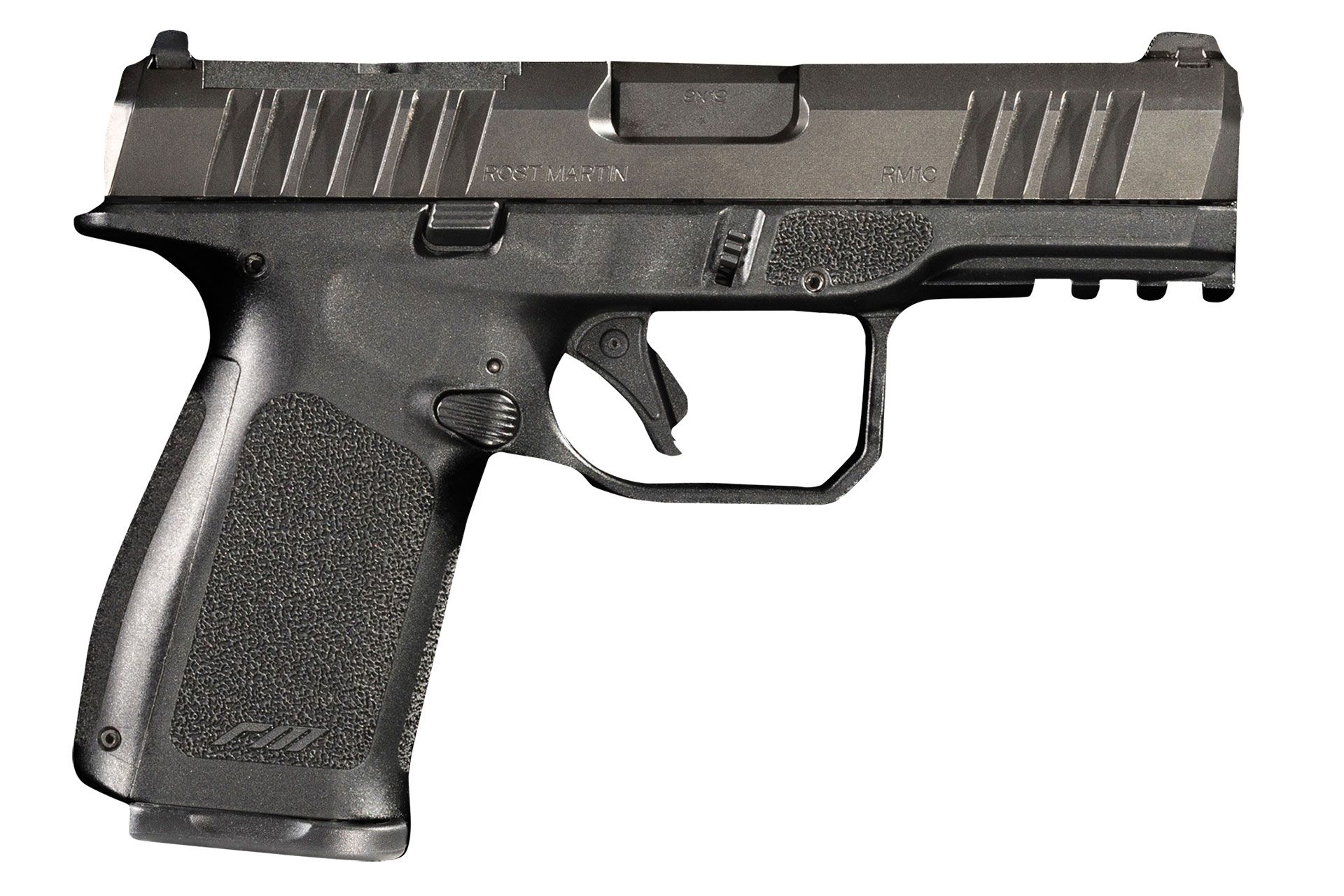 Rost Martin RM1C OR 9mm 4" 17rd Pistol, Black - RM1CBLKOSP