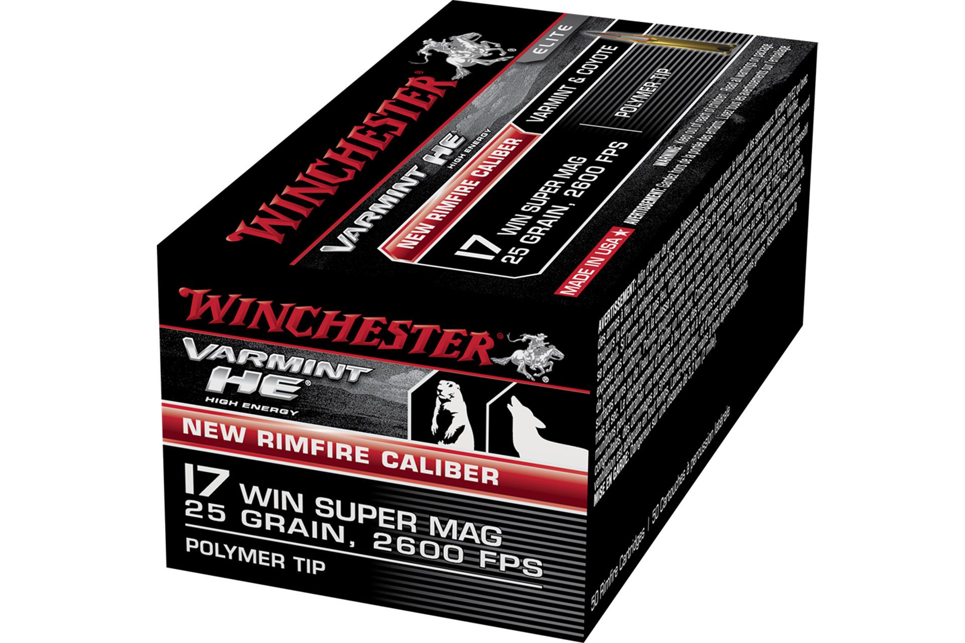 Winchester S17W25 .17 WSM 25gr Polymer Tip 50 Per Box