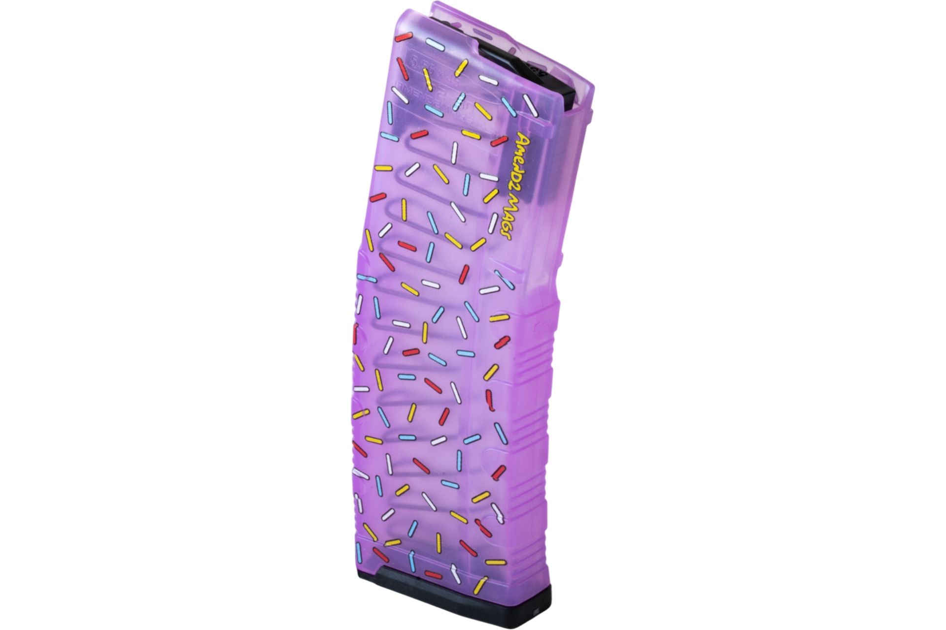Amend2 AR-15/M4/M16 5.56x45mm NATO/.223 Remington Mod-C Translucent Pink Custom Printed Sprinkle Donut 30-Round Magazine