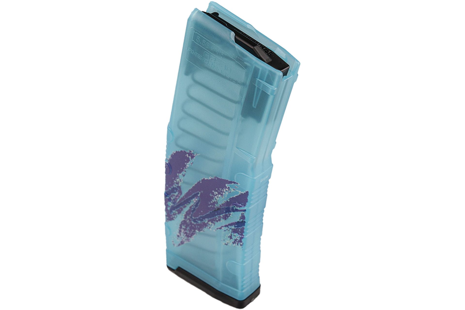 Amend2 AR-15/M4/M16 5.56x45mm NATO/.223 Remington Mod-C Translucent Teal Custom Printed Jazz 30-Round Magazine