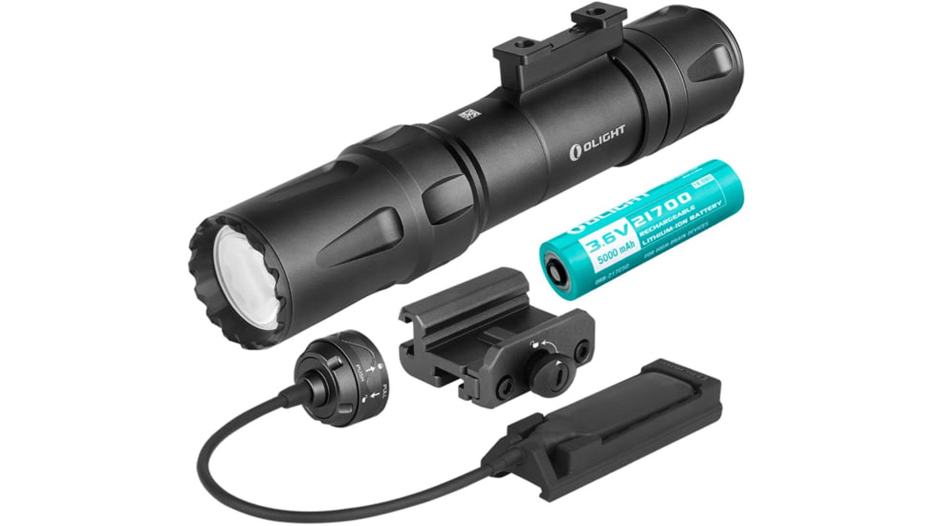 Olight Odin Olight'S First Long-Gun Tactical Flashlight For Picatinny With Innovative Slide Rail Mount And Remote Pressure Switch