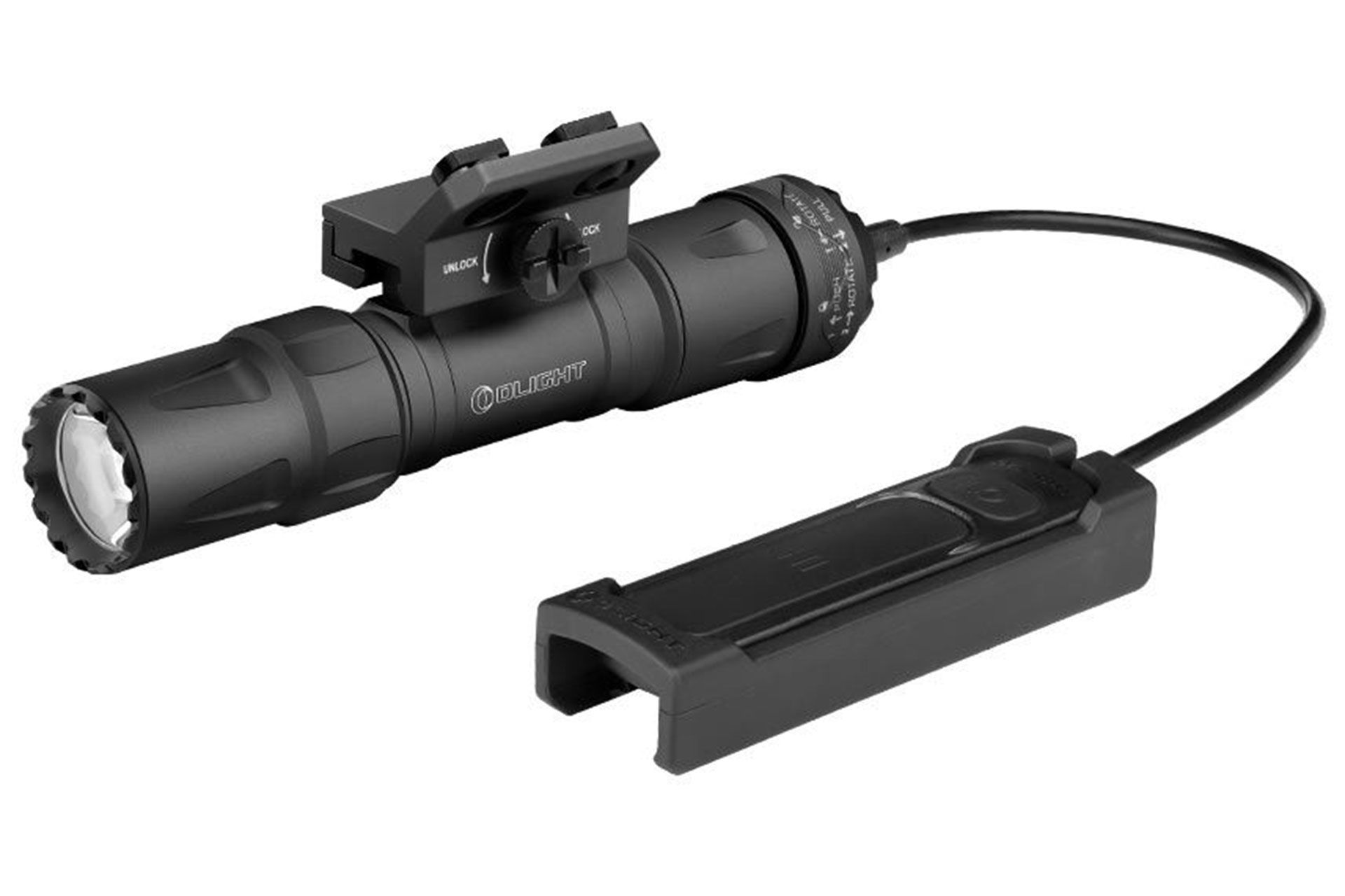 Olight Odin S M-Lok Matte Black 1500 Lumens LED Light Tactical Flashlight For Long Gun With Slide Rail Mount