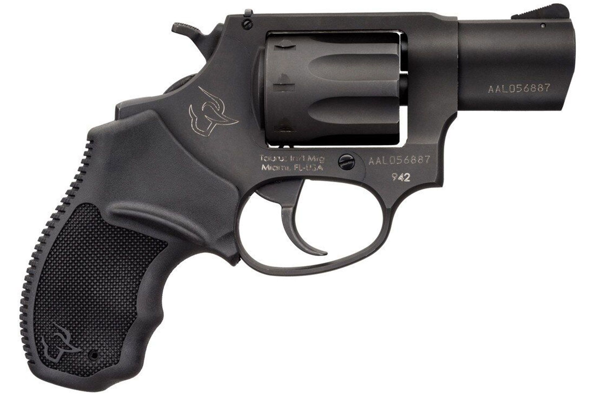 Taurus USA, Model 942, Double Action, Metal Frame Revolver, Small Frame, 22LR, 2" Barrel, Steel, Matte Finish, Black, Polymer Grips, 8 Rounds 2-942021