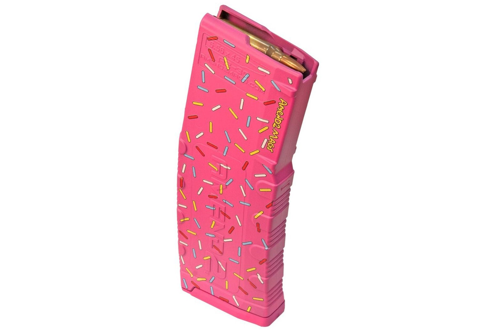 Amend2 AR-15/M4/M16 5.56x45mm NATO/.223 Remington Mod-2 Pink Custom Printed Sprinkle Donut 30-Round Magazine