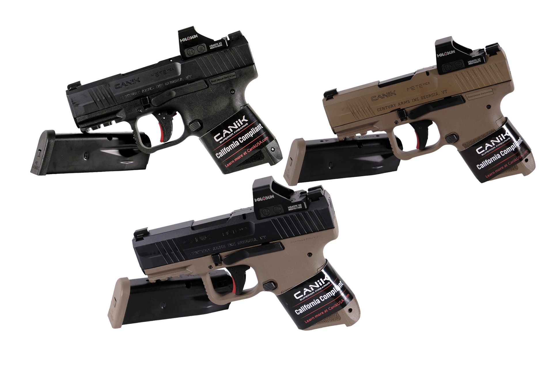 Canik CA Mete MC9 9mm 3.1" 10rd OR Semi-Auto CA Compliant Pistol w/ Holosun 407K-X2 Red Dot