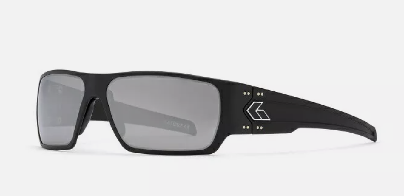 Gatorz Specter Black Silver Logo Polarized Silver Mirror