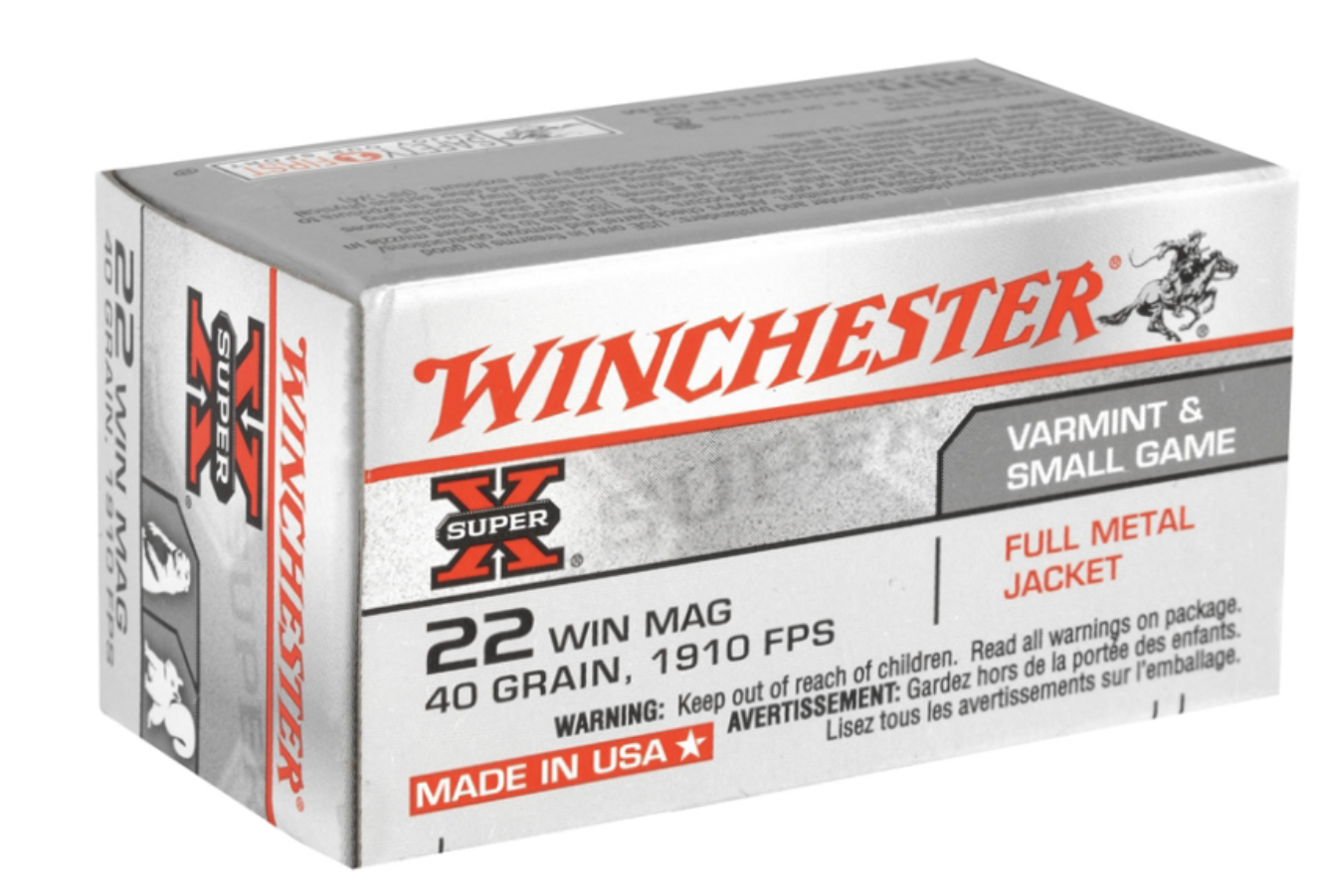Winchester Super-X 22 WMR 40 Grain Full Metal Jacket Rimfire Ammo - 2000 round case