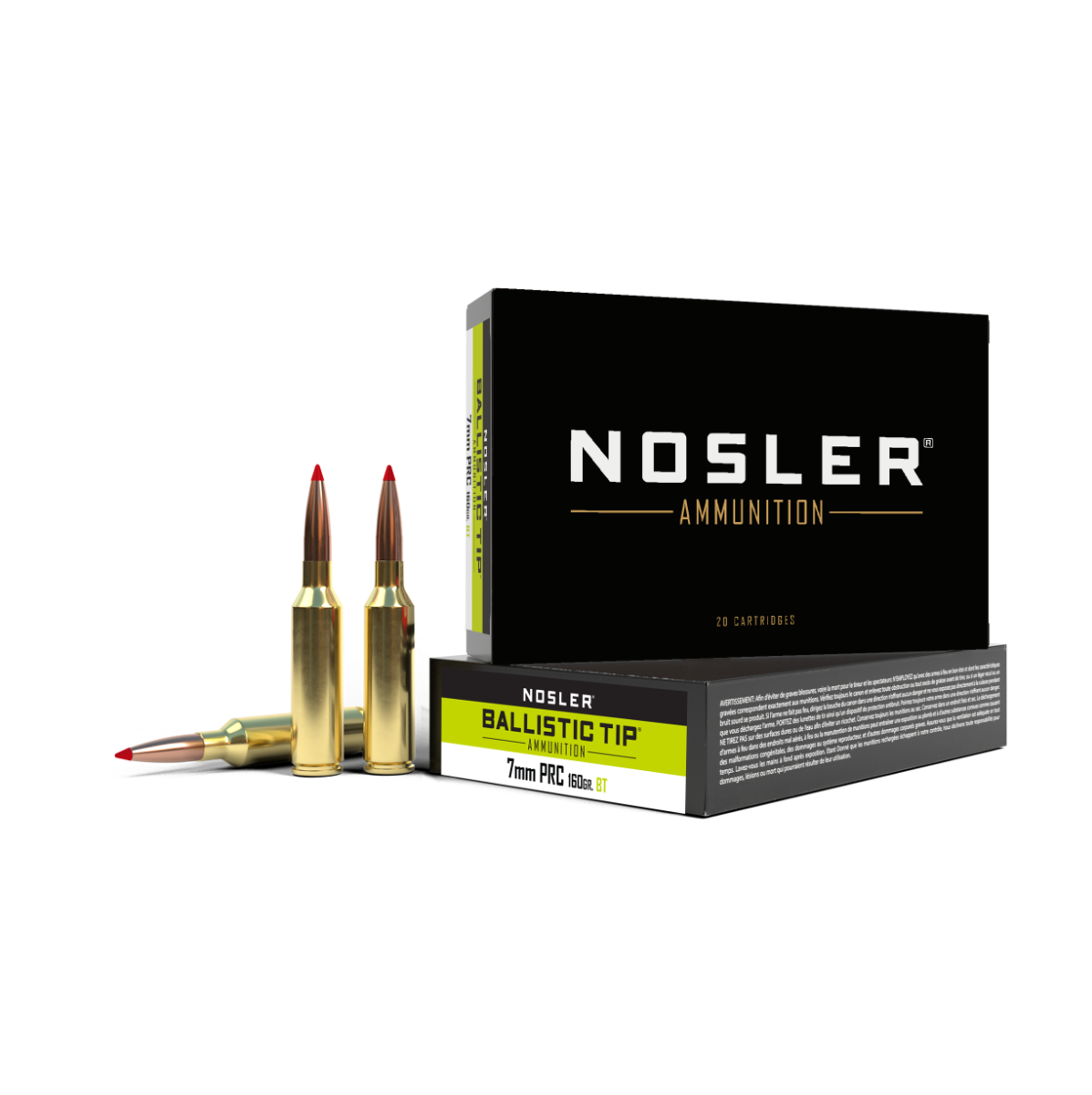 Nosler, Ballistic Tip, 7MM PRC, 160 Grain, Spitzer Ballistic Tip Bullet, 20 Round Box