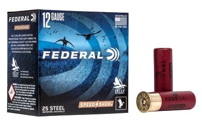Federal, Speed-Shok, Lead Free, 12 Gauge 3", #4, 1 1/4 oz, Steel Shot, 25 Round Box, California Certified Nonlead Ammunition