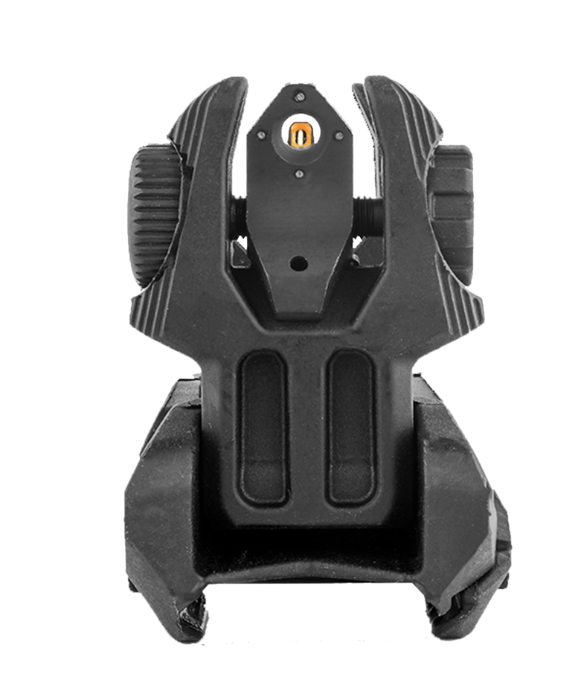Meprolight MEPRO FRBS - Self-Illuminated Flip Back-Up Rifle Sights, 4 Dot Rear / Orange Hyper Bright Front, Black
