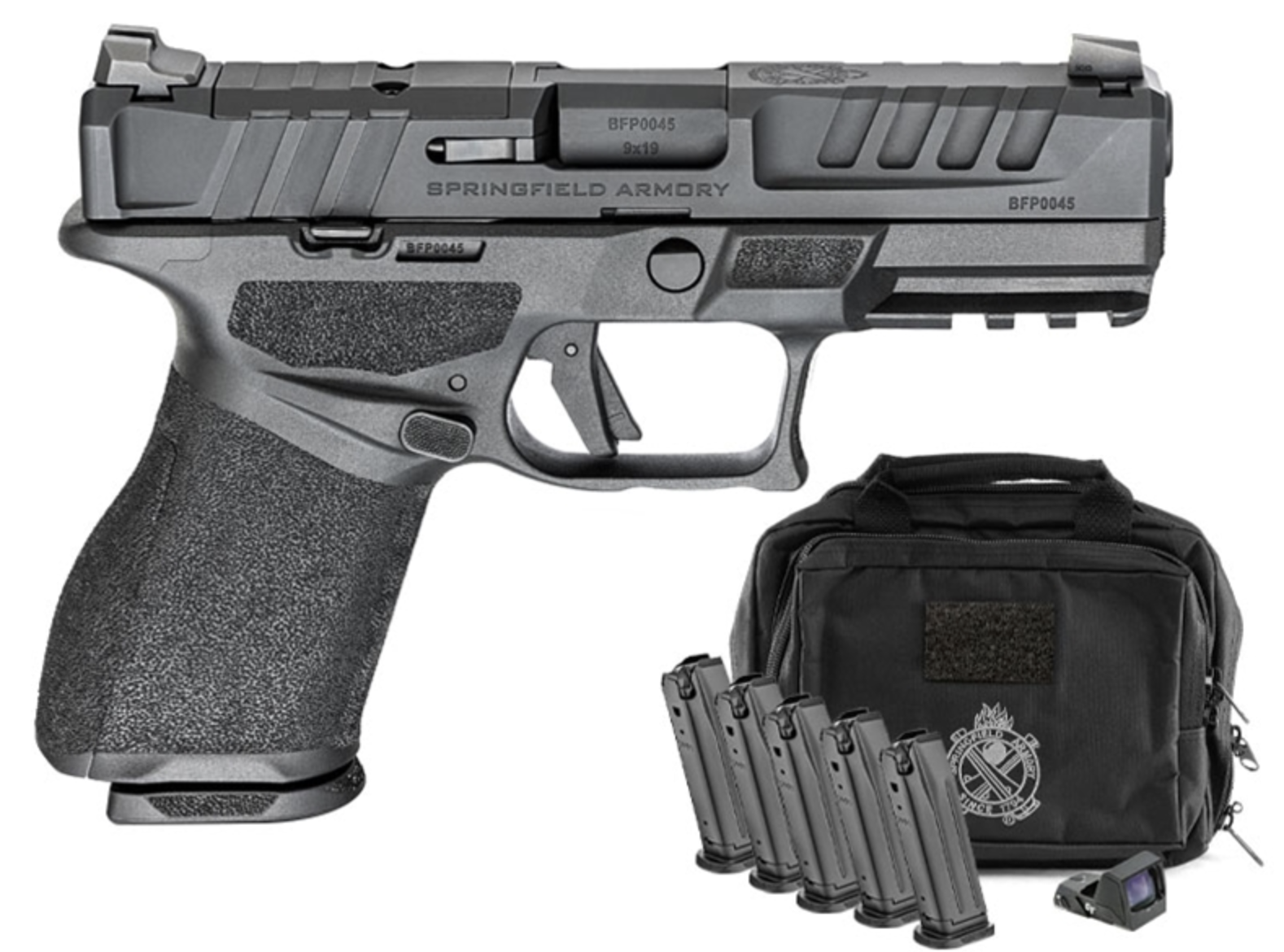 Springfield Echelon 4.0C Gear Up 9mm Pistol - 3x 15Rd + 2x 18rd Mags, CT Optic - Black