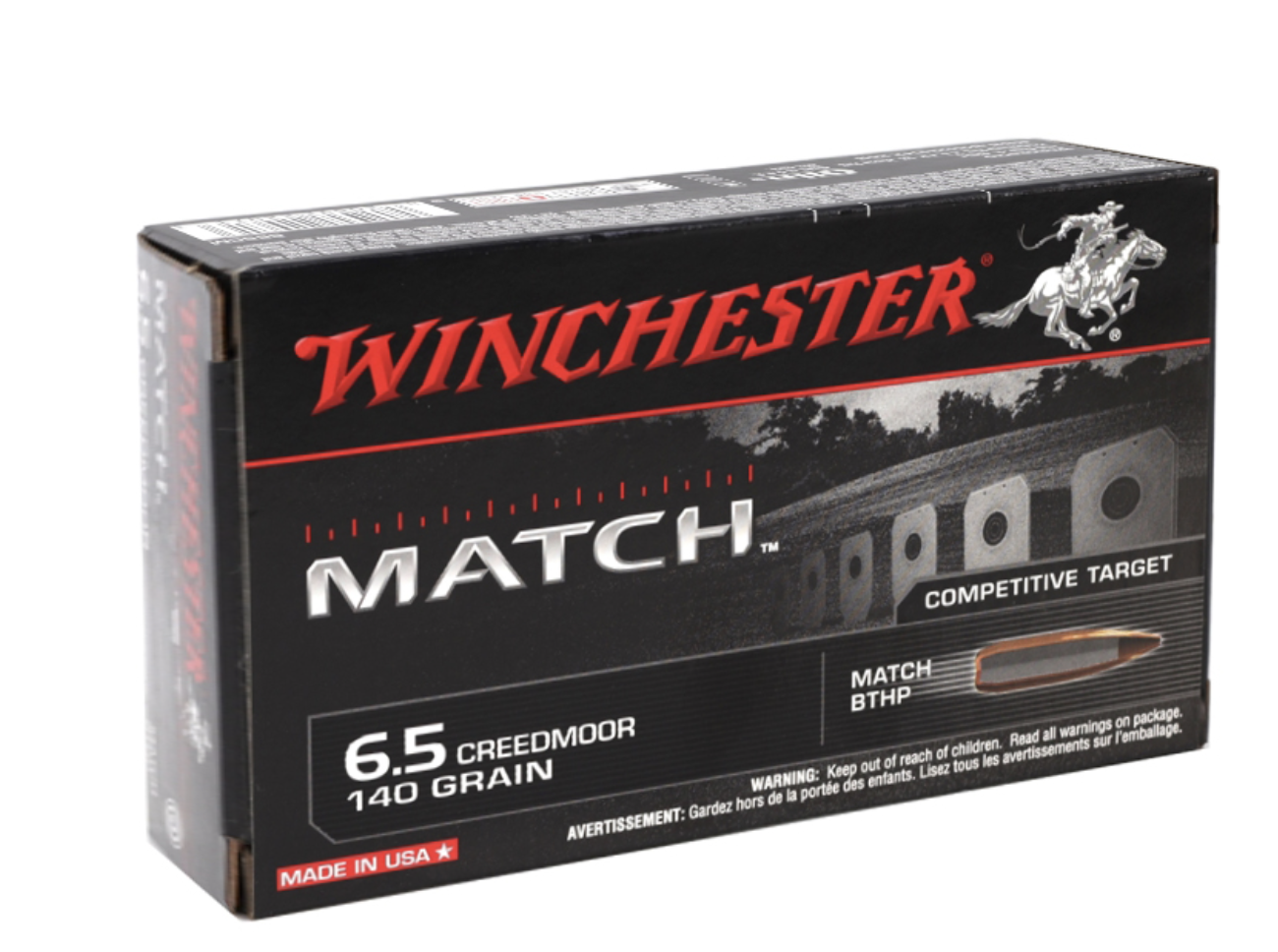 Winchester Match 6.5 Creedmoor Ammunition 140 Grain Sierra MatchKing Hollow Point Boat Tail - 200 Rds