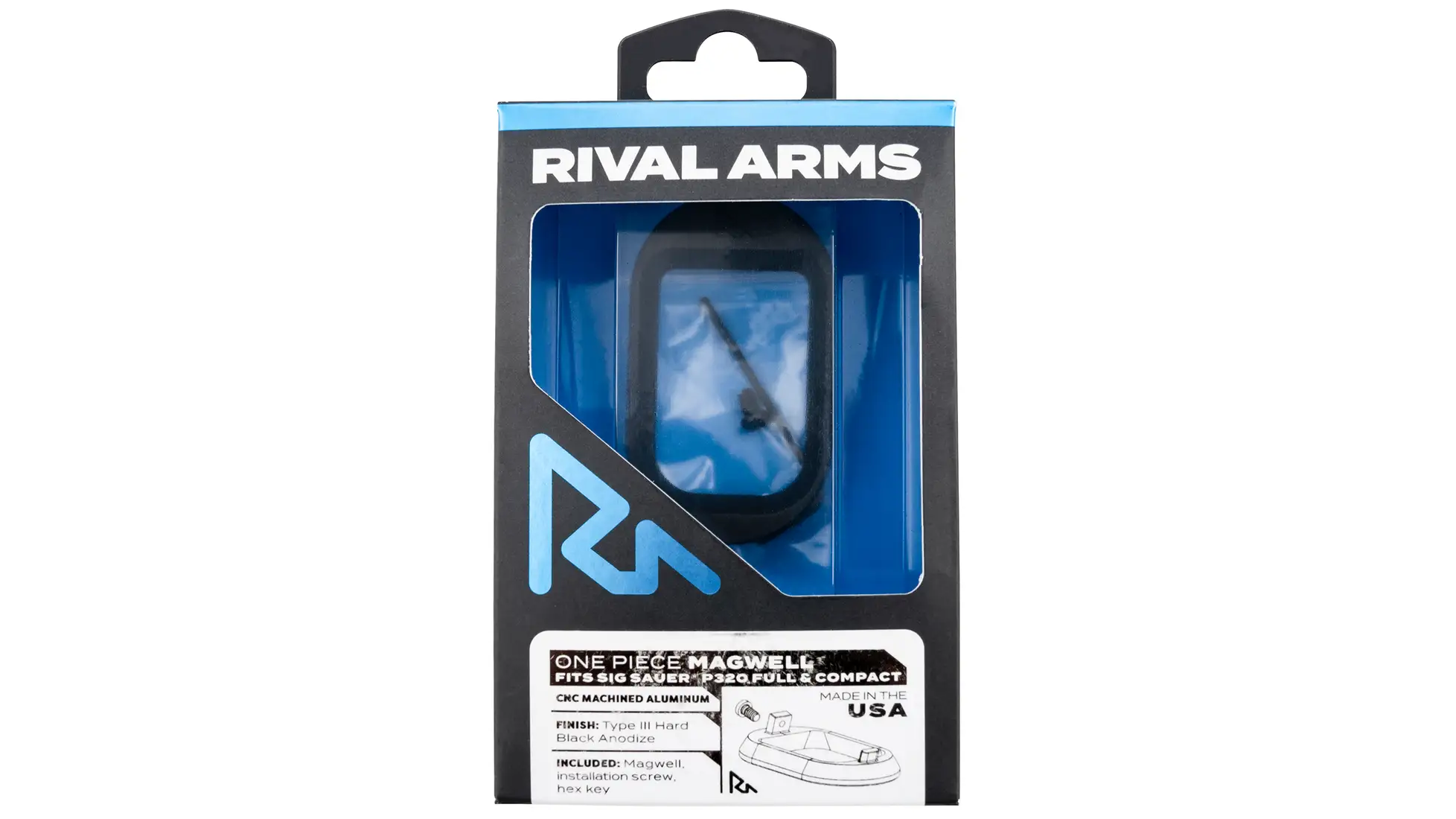 Rival Arms RARA70S201A Two Piece Magwell for Sig P320 Full Size & Compact, Black Anodized Aluminum
