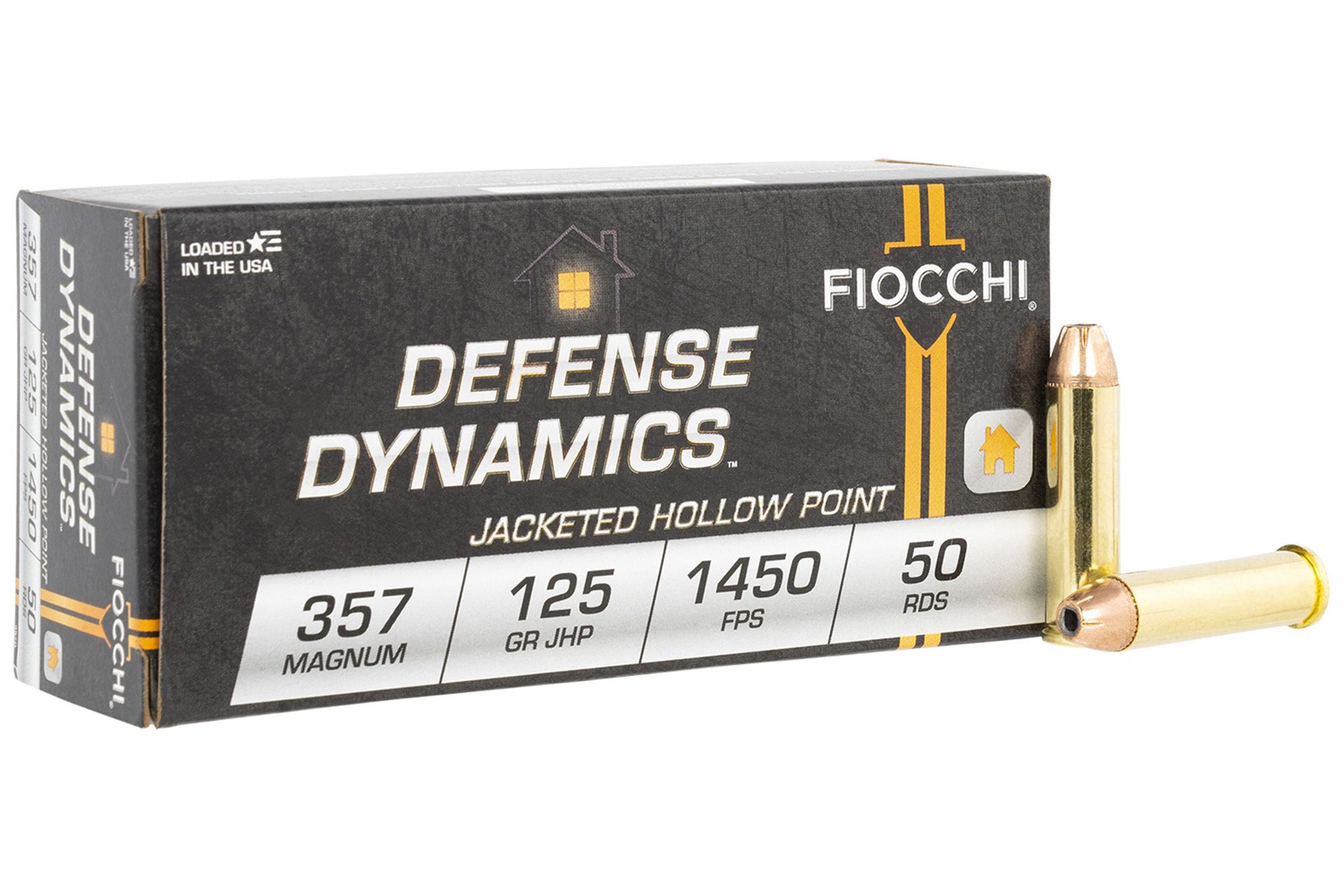 Fiocchi 357D Defense Dynamics 357 Mag 125 gr Jacket Hollow Point Handgun Ammo - 20 Rounds
