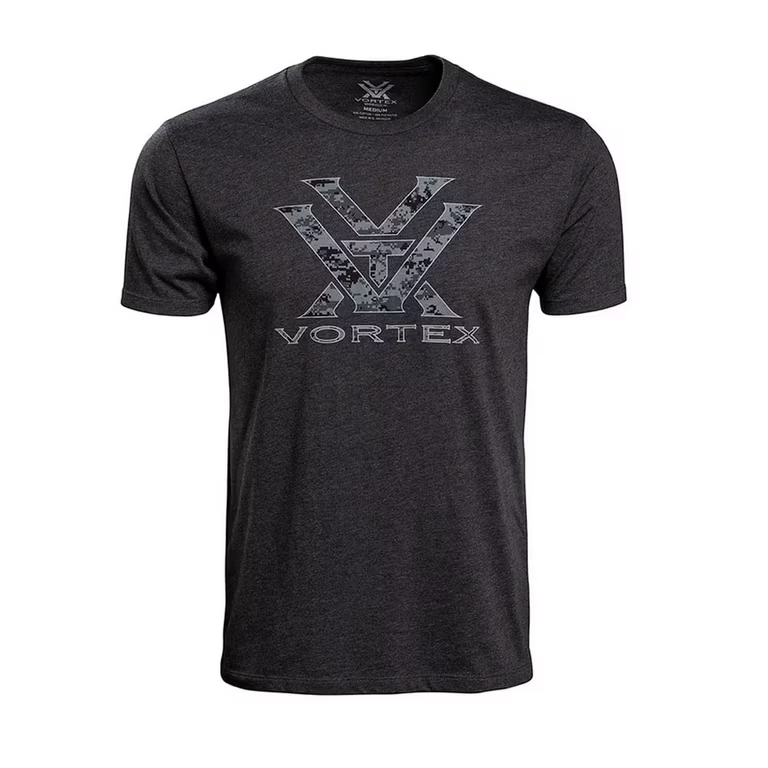 Vortex Camo Logo Short Sleeve T-Shirt Charcoal Heather