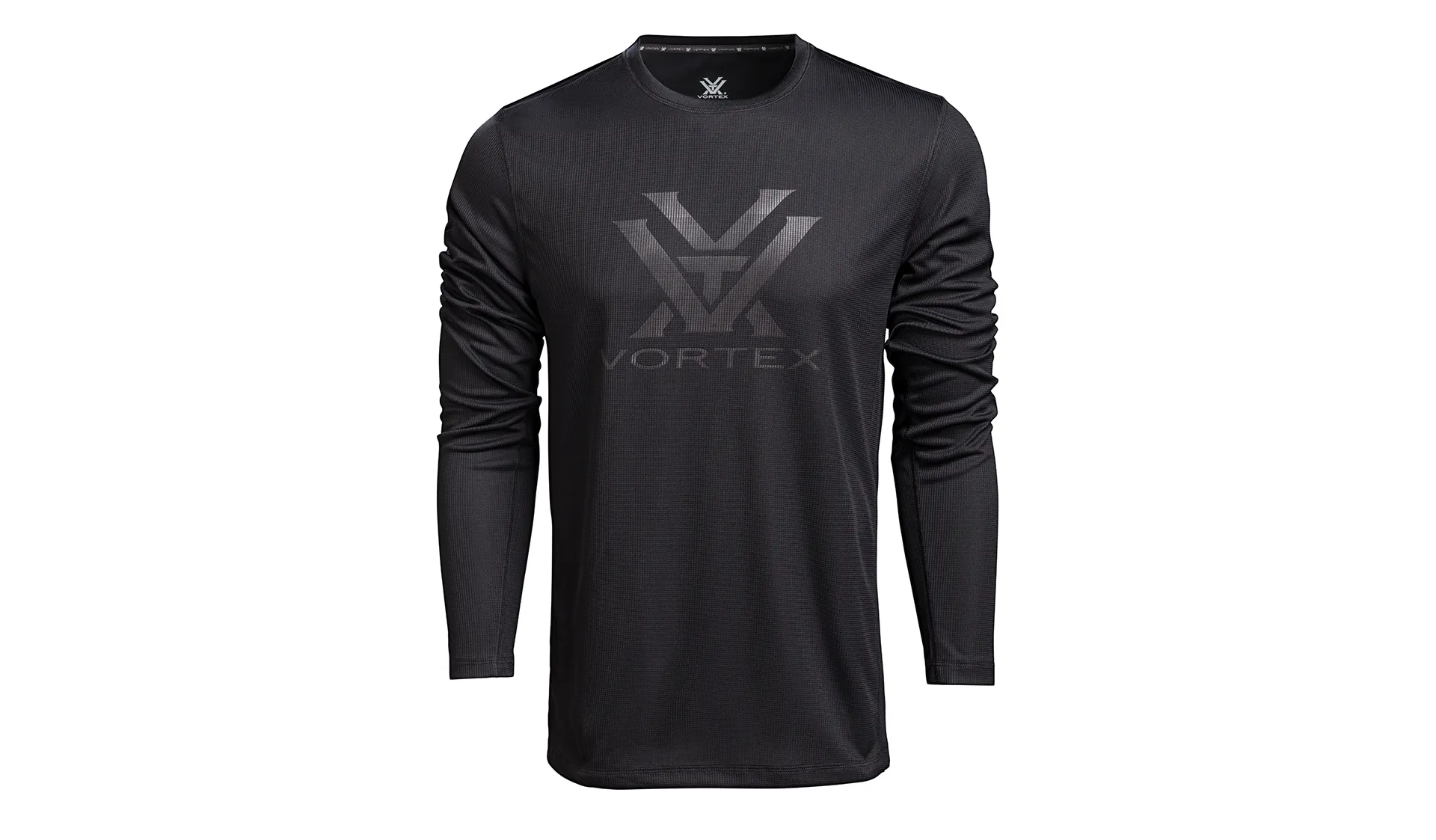 Vortex Core Logo Performance Grid Long Sleeve Shirt Black