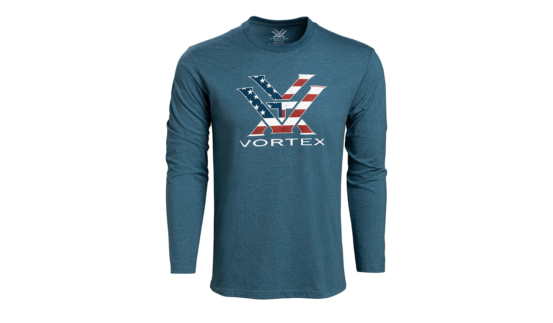 Vortex Stars And Stripes Long Sleeve T-Shirt Steel Blue Heather
