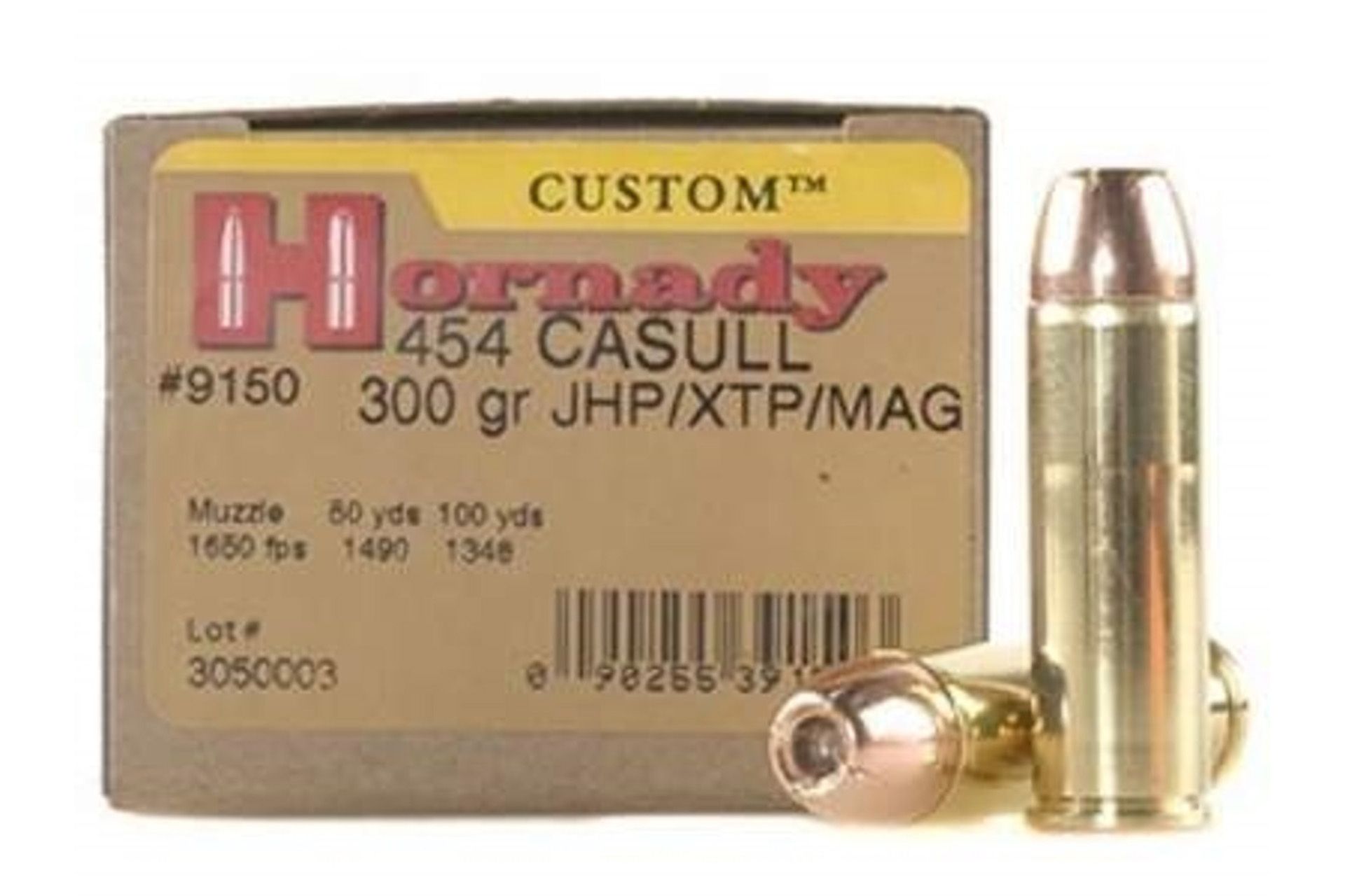 Hornady Custom .454 Casull 300 Grain eXtreme Terminal Performance Centerfire Ammo - 20 Rds