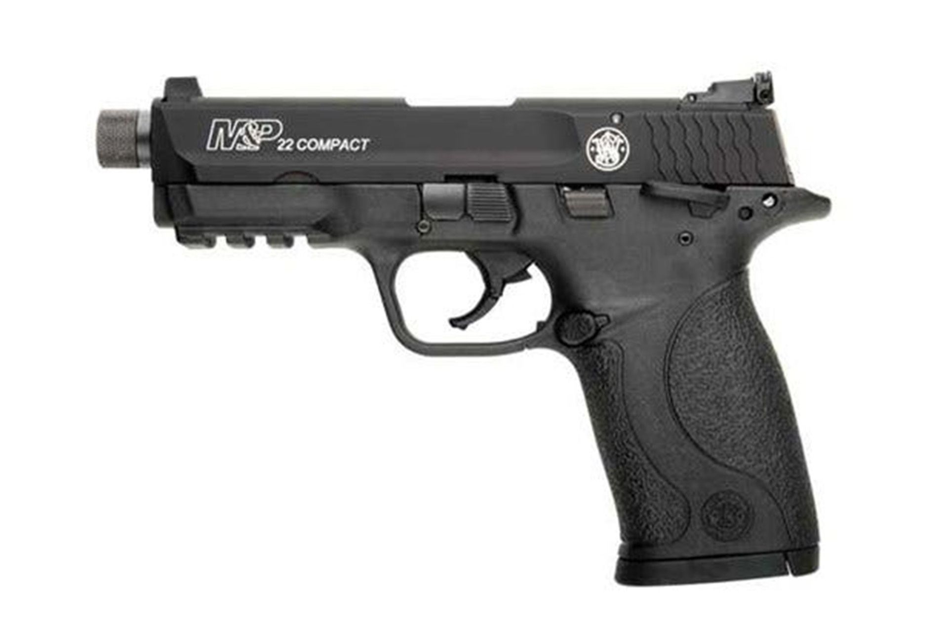 Smith & Wesson M&P22 Compact 22 LR Semi Auto Pistol - 10+1 Rounds, 3.6" Barrel, Blue/Black