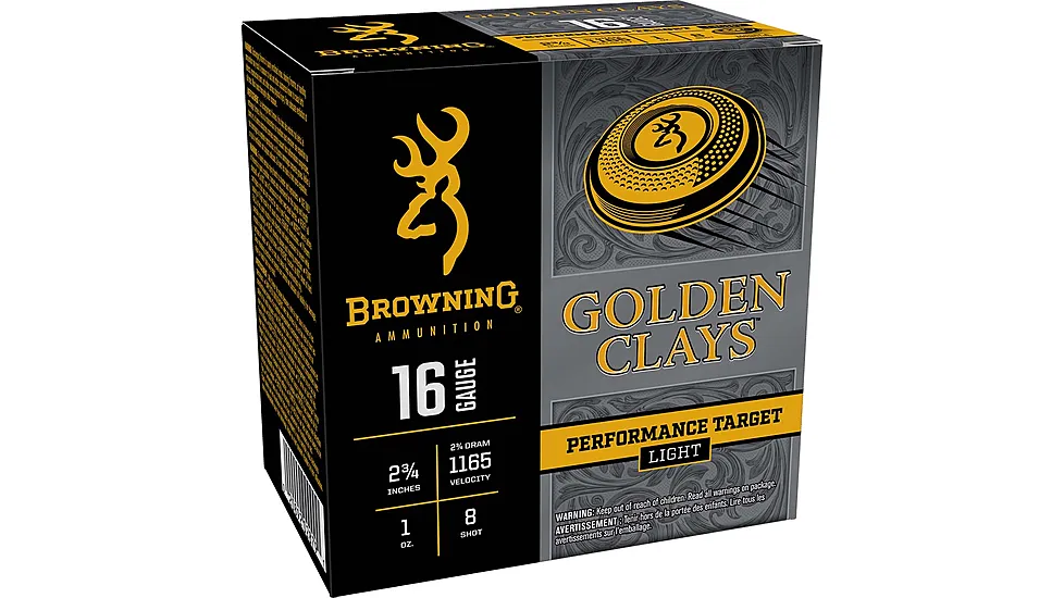 Browning Golden Clays 16 GA 2-3/4" 1 OZ #8 1165 FPS 25 RDS
