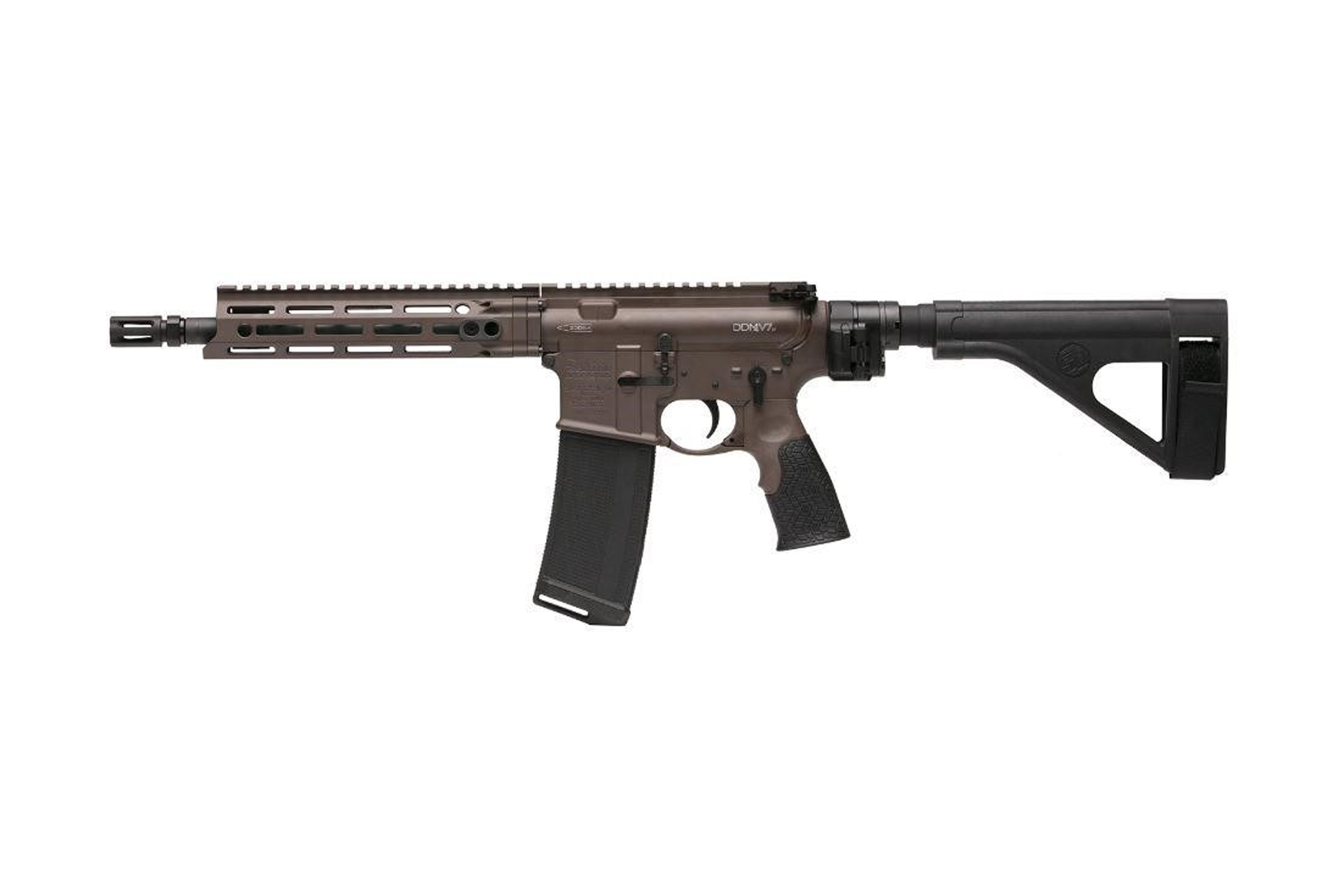 Daniel Defense 10.3" 300 BLK DDM4V7P Pistol with 9.0" MFR M-LOK Rail and Law Tactical Adapter - Brown
