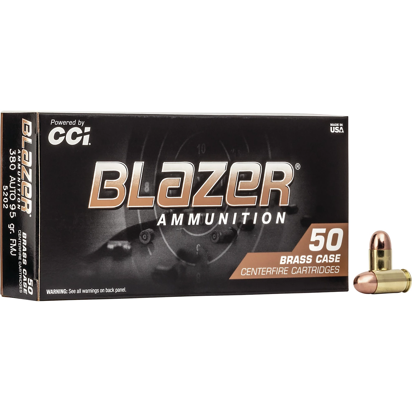 Blazer Ammunition Blazer Brass 380ACP 95 Grain Full Metal Jacket 50 Round Box