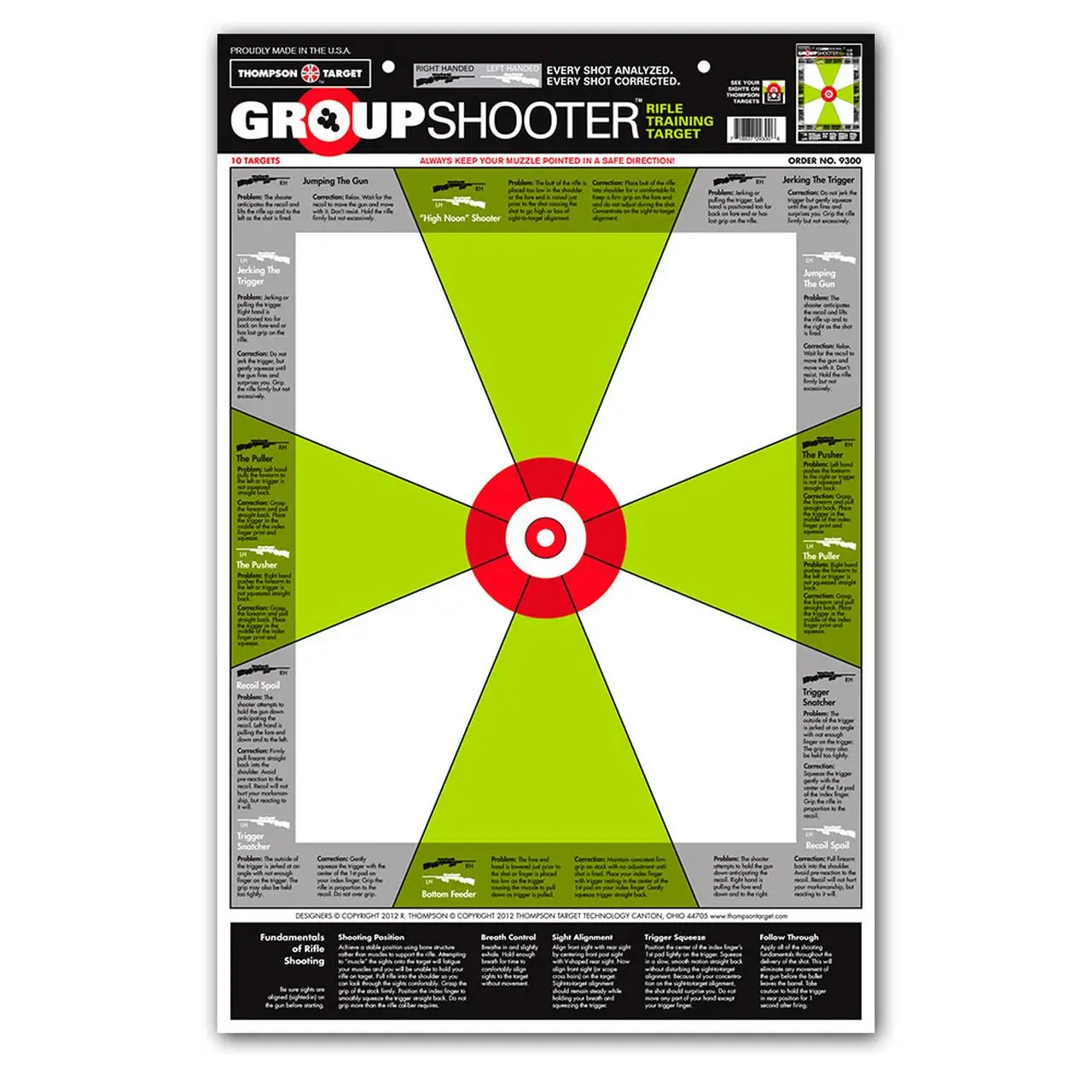 Thompson Targets 9300-10 LG Group SHOOTER RIFLE 12.5"x19" 10pk