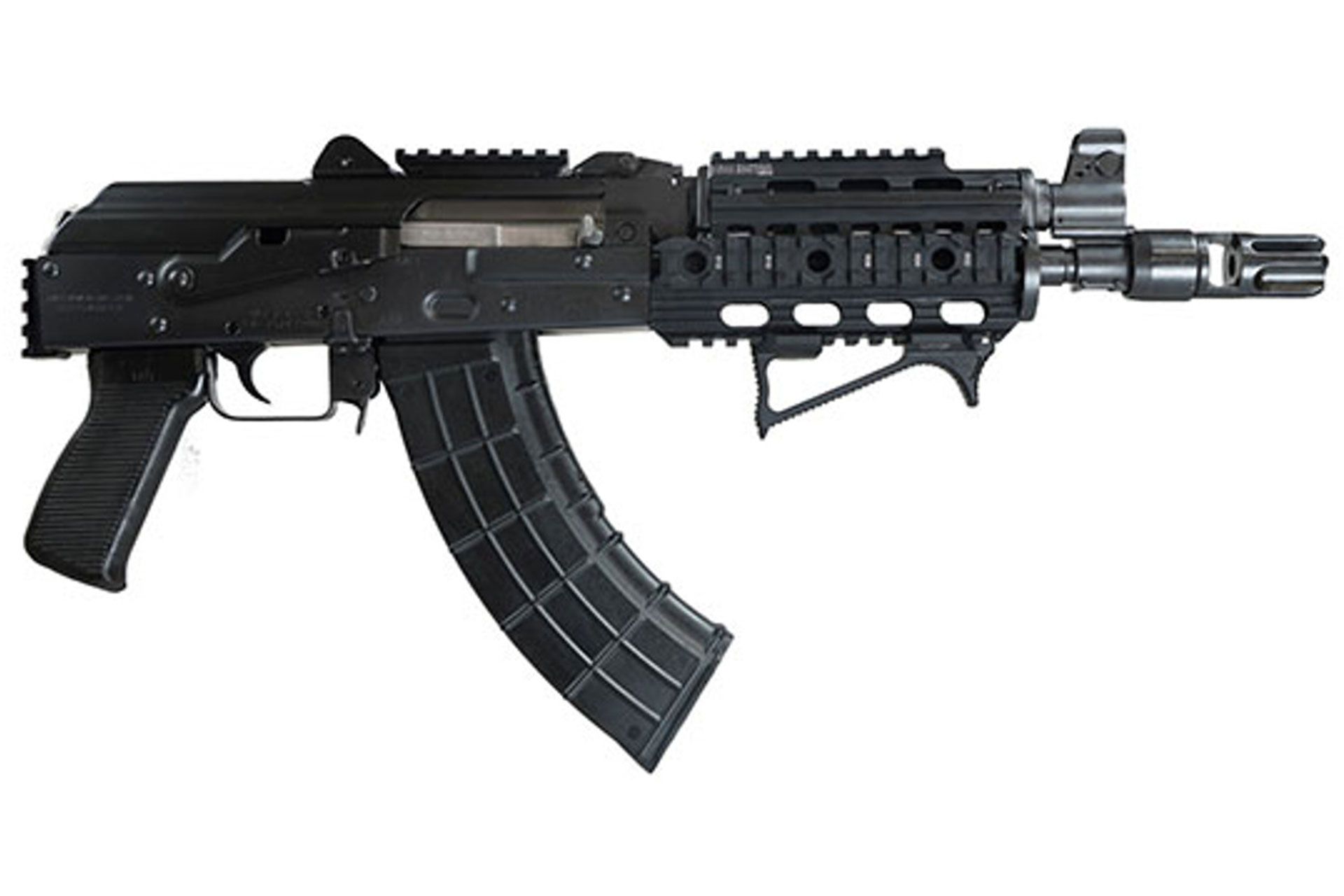 Zastava Zpap92 10" 7.62X39 30rd Semi Auto W/Night Brake Quad Rail Trunnion Rail Buldged Trunnion 1.5mm Receiver Chrome Lined Barrel