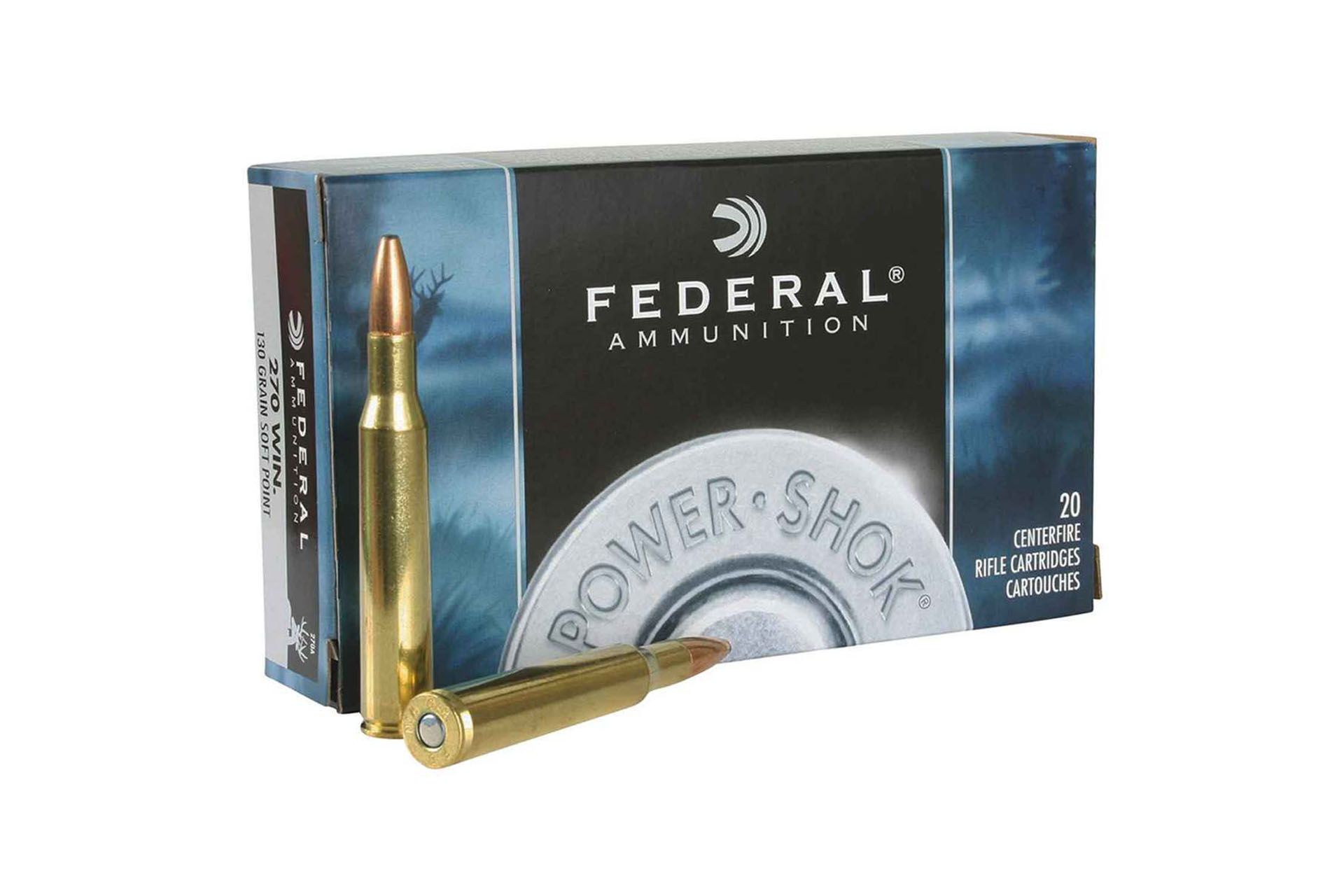 Federal Ammunition 270 Win Power-Shok F270A 130GR SP Ammo Rifle Ammo - 200 Rounds