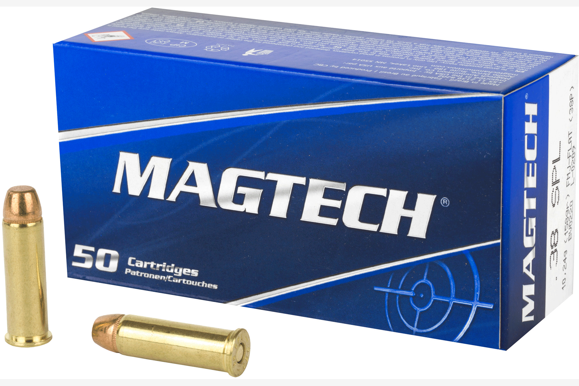Magtech Sport Shooting 38 Special 158 Grain Full Metal Case Flat Handgun Ammo - 50 Rounds