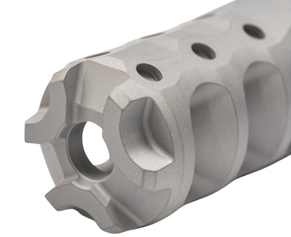 Precision Armament Hypertap Slim Muzzle Brake 9mm/.350Cal - 1/2x28 - Stainless