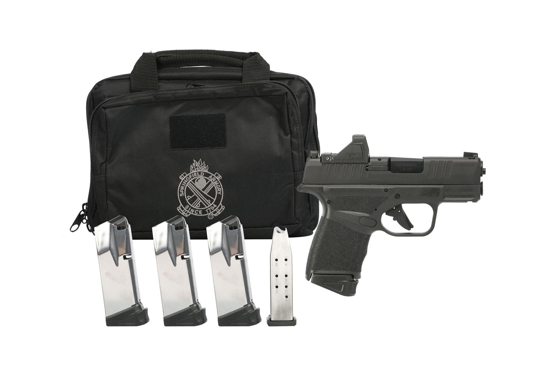 Springfield Hellcat OSP 3" 9mm Black w/ Viridian Green Dot - 10 Rds, Gear Pac Bundle - CA Compliant