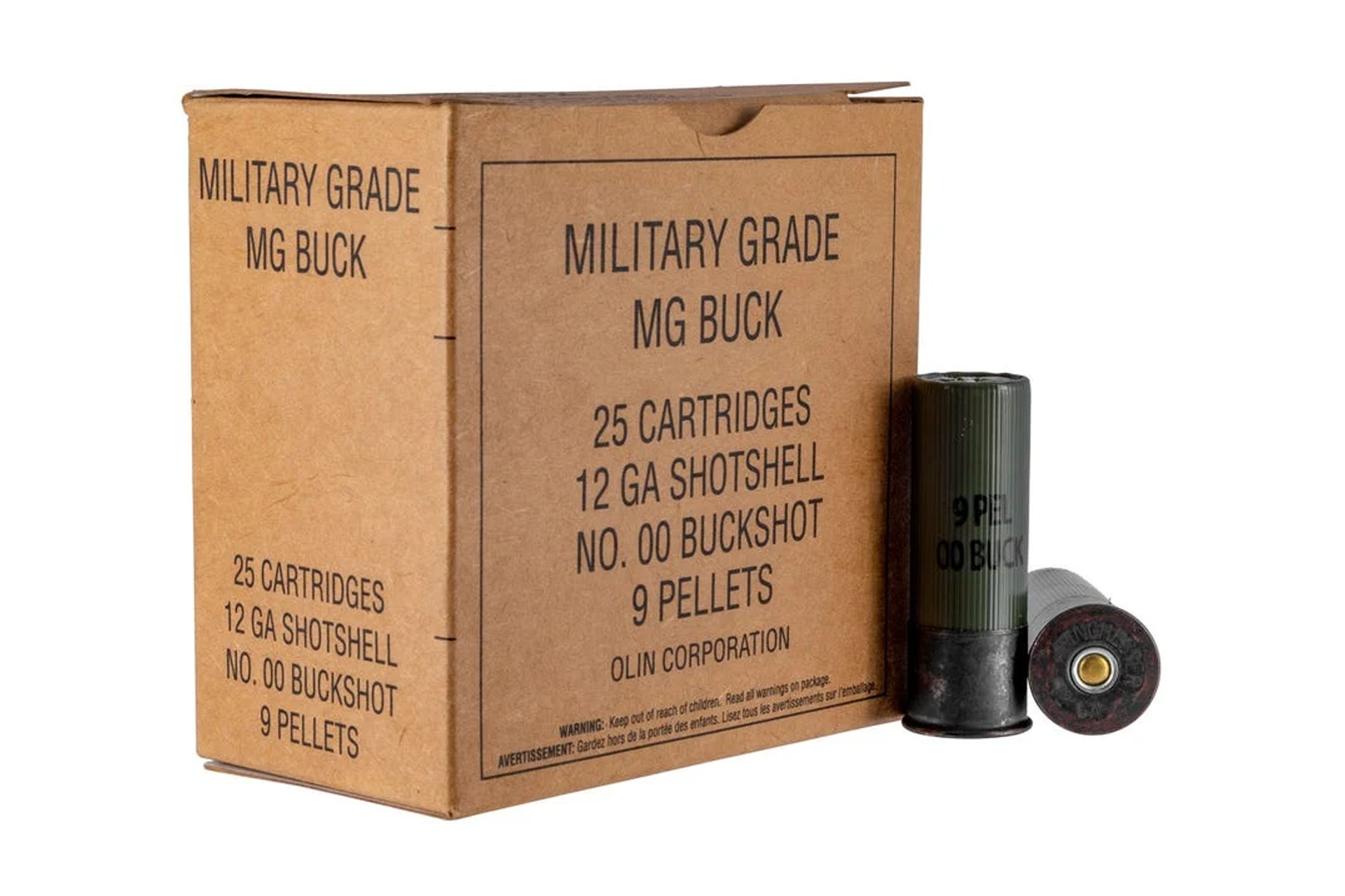 Winchester Military Grade 12GA 00 Buck-Shot - 25 round box