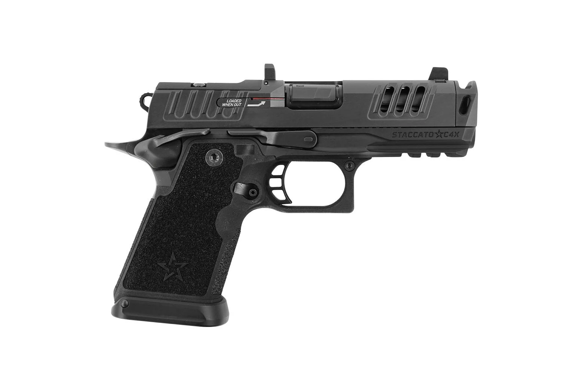 Staccato 20-2701-001107-01 HD C4X Premium Package 9mm 4" Semi-Auto CA Compliant Compensated Pistol - Black