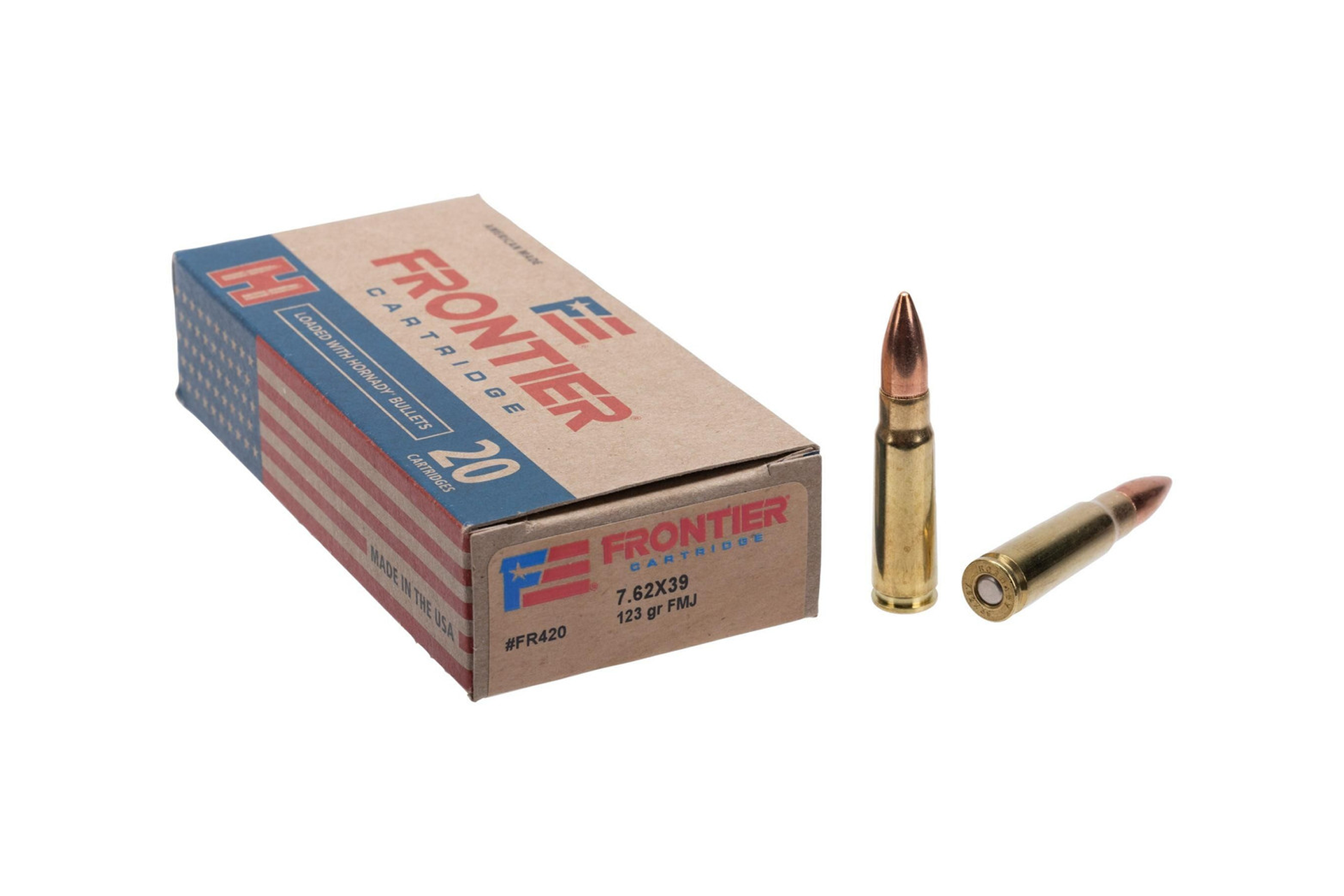 Frontier FR420 7.62x39mm 123gr FMJ Rifle Ammunition - 20 round box
