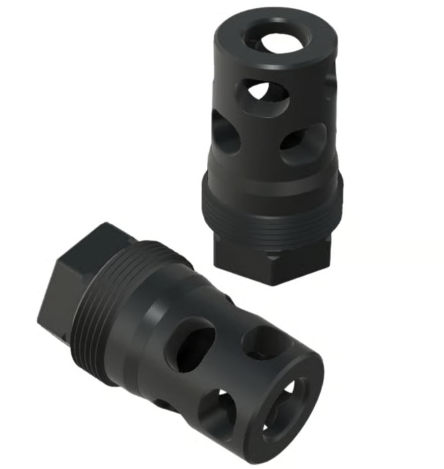 Comstock Armory Compact 9mm Facemount Muzzle Brake - 1/2x28