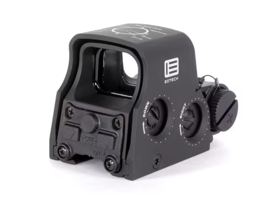 EOTech Single CR123 Battery; 2 Dot Reticle With .300 Blackout Ballistics On Hood