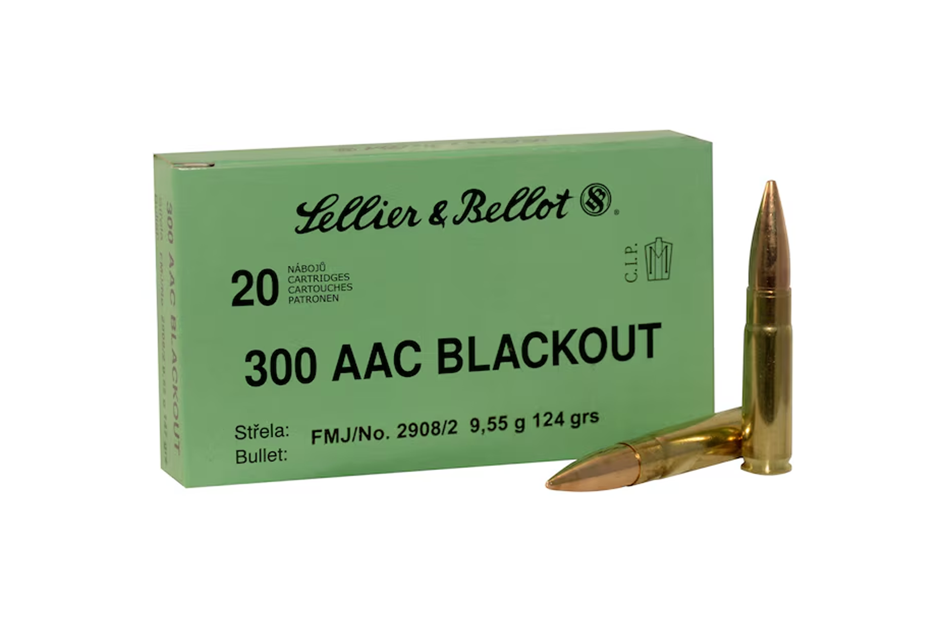 Sellier & Bellot .300 Blackout Ammunition FMJ 124 Grains 20 RDS