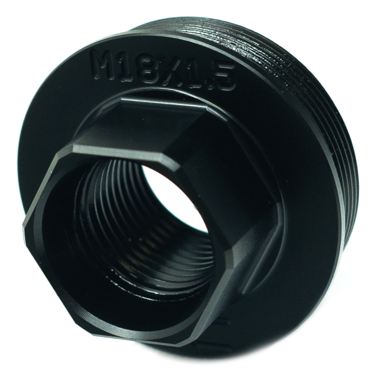 Faxon Stainless Steel Direct Thread to Hub Adapter - M18x1.5