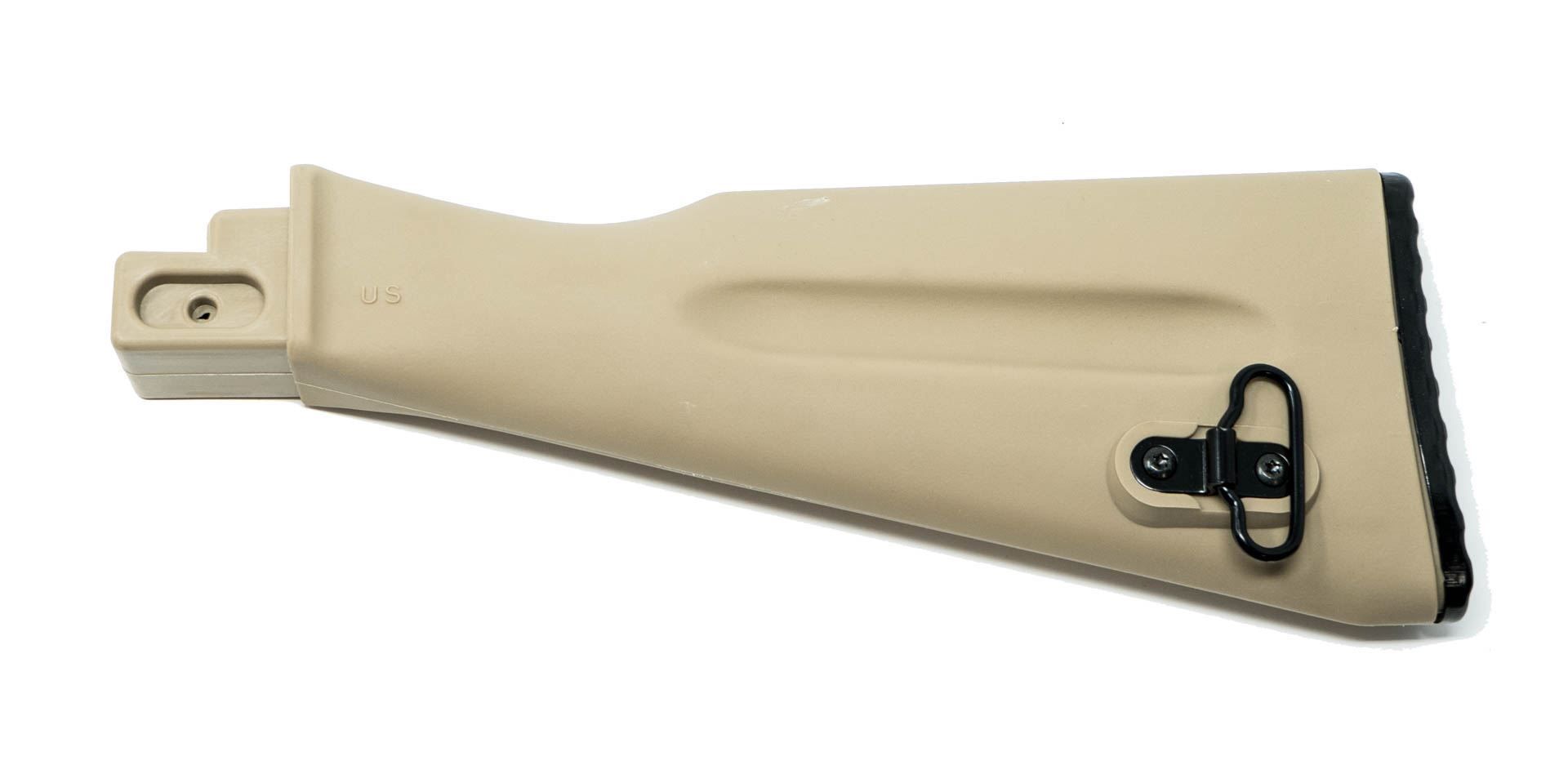 MSR U.S. made Desert Sand polymer buttstock assembly for stamped receiver rifles Warsaw pact length