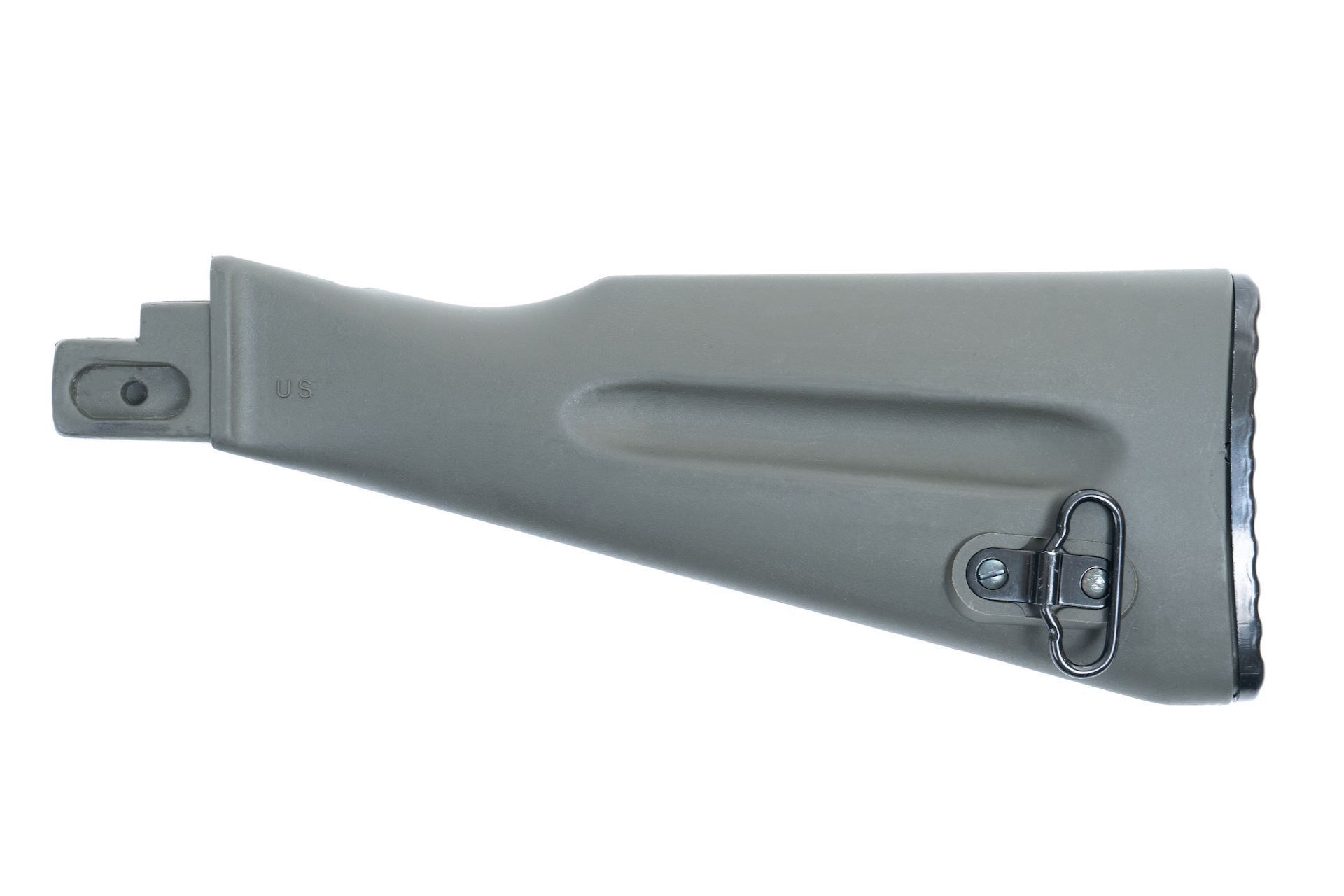 MSR U.S. made OD green polymer buttstock assembly for stamped receiver rifles Warsaw pact length
